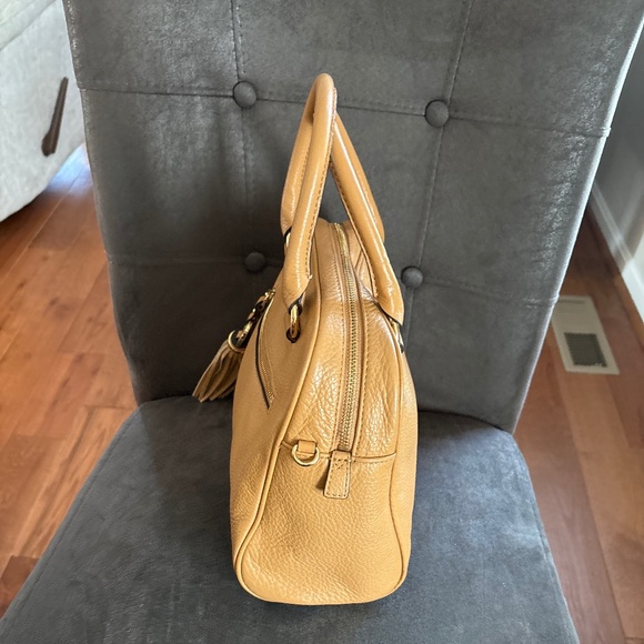 Michael Kors Knox Tassel Pebbled Leather Satchel Handbag - Picture 2 of 8